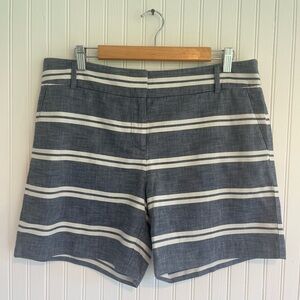 LOFT Chambray Blue Stripe Nautical Shorts 10